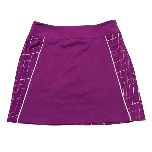 Adidas Golf Skort 2 ClimaCool Purple White Back Pocket Side Zip - Picture 1 of 12